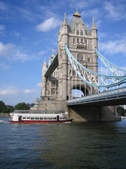 Fototapeta na wymiar London Bridge over the River Thames with cruise boat, London Eng