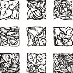 Floral Rectangle Design Elements