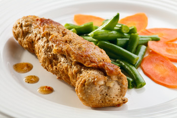 Pork chop and vegetables