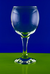 glass on a color background