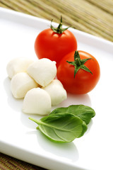 mozzarella and cherry tomatoes