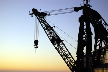 Grua a contraluz