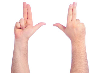 Male hands counting