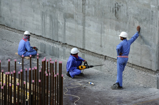 Workers at construction site