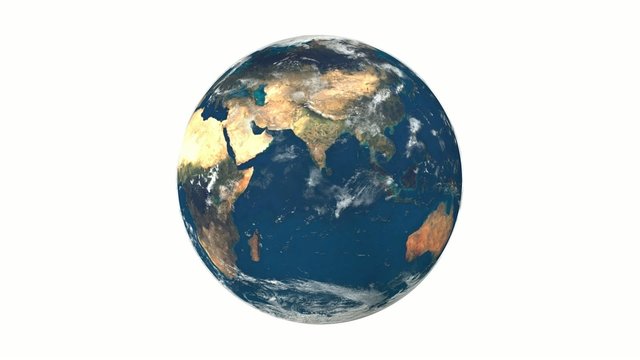 Earth rotation 360&deg; loop  HD1080