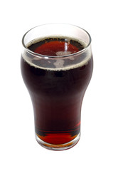a glass of dark beer