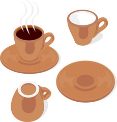 espresso cups and saucers