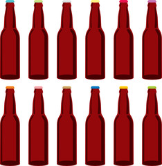 isolated beer bottles set
