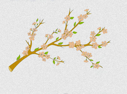 Fiori di pesco effetto spugna