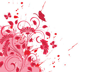 grunge rose fluo et papillons © bordeur