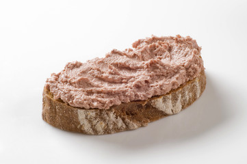 Slice of bread and liver pate