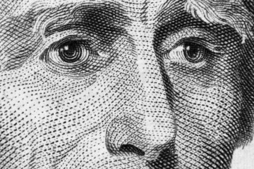Hamilton's eyes on 10 bucks banknote