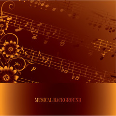 Abstract grunge musical background. Vector