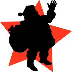 santa claus vector silhouettes