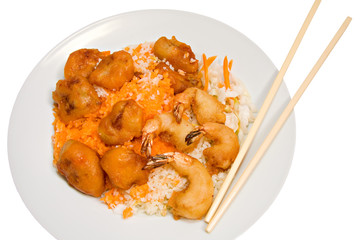 chinese food on white