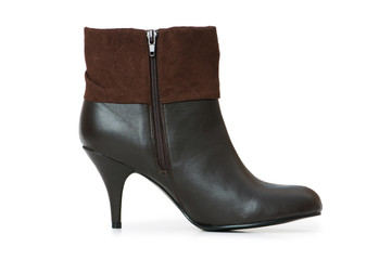 Brown boots isolated on the white background