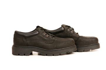 Heavy duty boots isolated on the white background