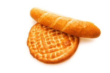 Fresh bread isolated on the white background