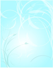 Blue Swirl Leaf Abstract Background - vector illustration