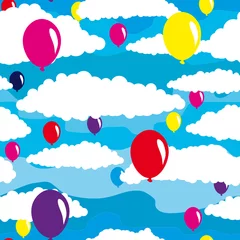 Stof per meter Naadloze achtergrond met luchtballonnen © Nobilior