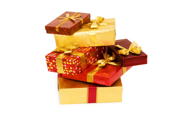 Gift boxes isolated on the white background