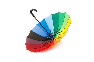 Colourful umbrella isolated on the white background