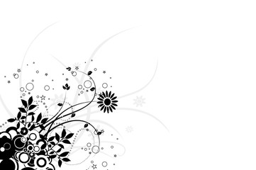 floral cercles et herbes noirs