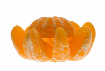 Closeup of peeled tangerine