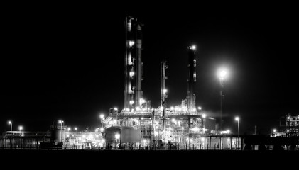 Part of refinery  night