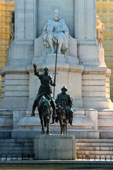 Naklejka premium Miguel de Cervantes monument, Plaza de Espana, Madrid