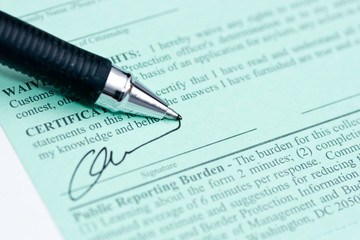 Signing green card