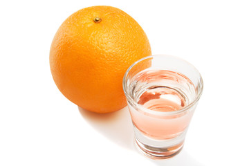 Alcoholic drink and orange
