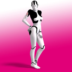 Fototapeta na wymiar Female Cyborg