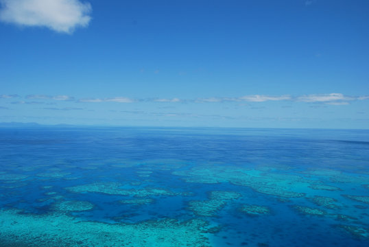 Aerial view of Great Barrier Reef. Queensland. Australia