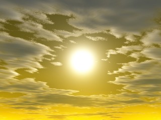Obraz na płótnie Canvas Himmel mit Sonne und Wolken