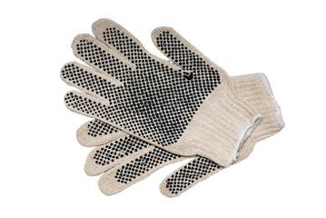Pair of safety gloves isolated over white