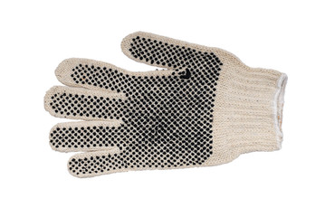 Safety glove isolated over white