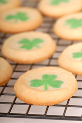 Freshly baked St. Patrick's Day sugar cookies