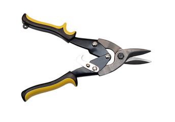 Opened shears isolated over white