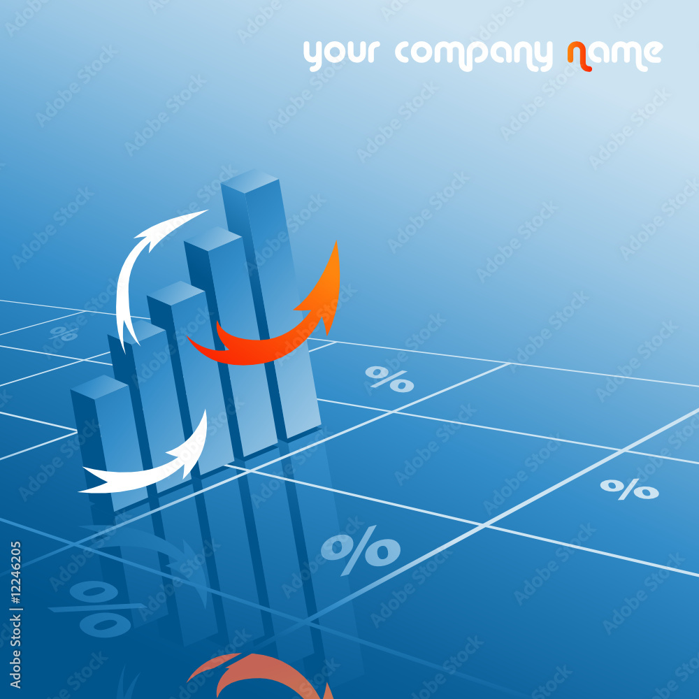 Poster vector abstract bar graphs with reflections