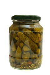 Pickles in a jar.