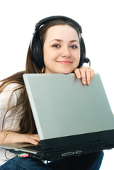 young woman with a laptop