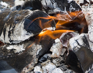 a burning firewood