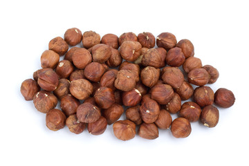 Small pile of hazelnuts
