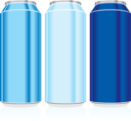 isolated colored cans