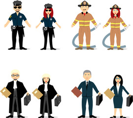 isolated people with different occupations