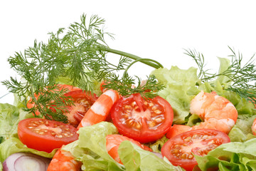 Salad from shrimps