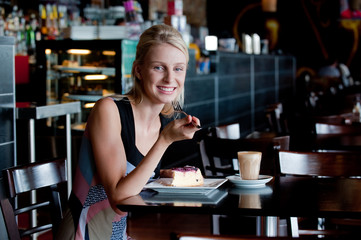 Woman In Cafe