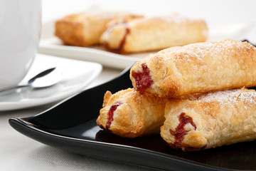 French cakes with fruity filling
