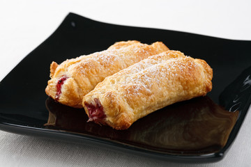 French cakes with fruity filling